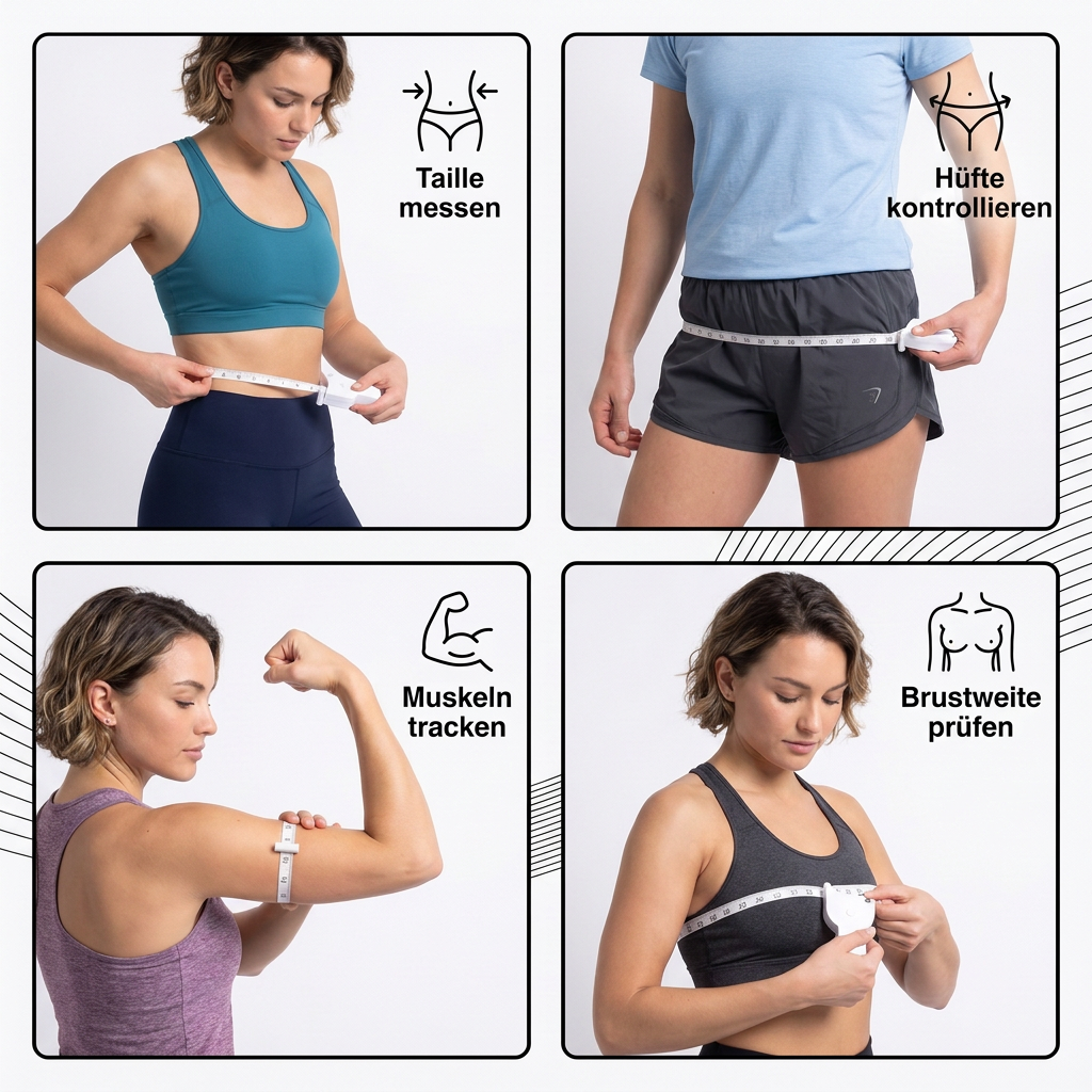 Einziehbares 3D-Körpermaßband für Taille, Hüfte, Brust & Arme