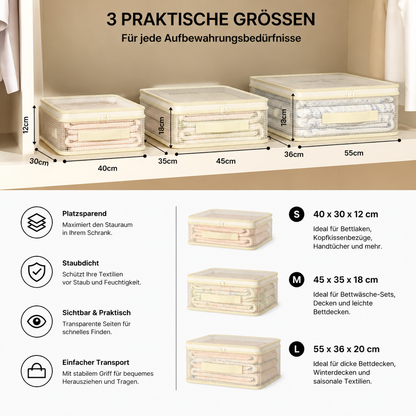 Transparente Bettwäsche-Aufbewahrungstasche – Staubdichter Kleiderschrank-Organizer für Bettlaken & Bettdecken