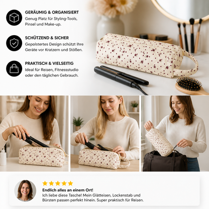 Gesteppte multifunktionale Reisetasche – Geräumiger Organizer für Toilettenartikel & Make-up mit Tragegriff