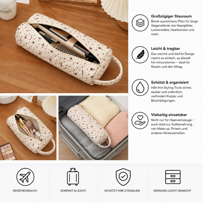 Gesteppte multifunktionale Reisetasche – Geräumiger Organizer für Toilettenartikel & Make-up mit Tragegriff
