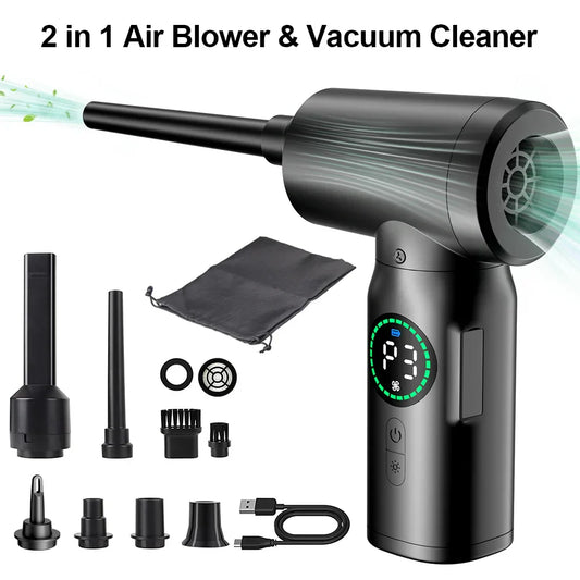 2-in-1 Tragbarer Staubsauger und Bläser mit Druckluft und LED-Licht (7500mAh)
