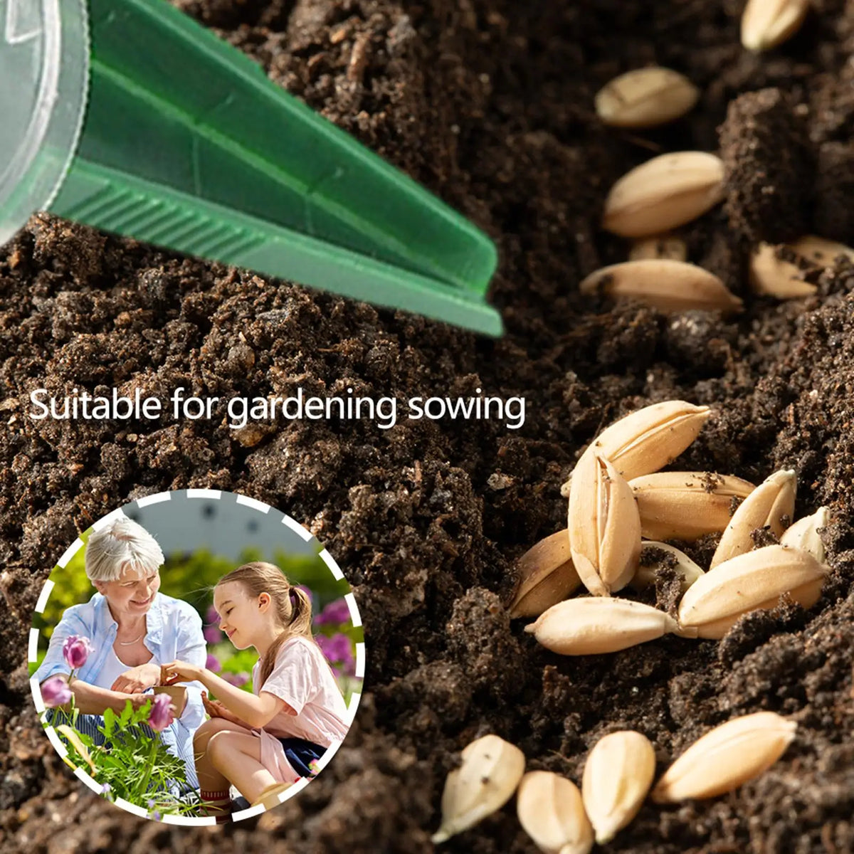 Verstellbarer Samenstreuer – Präziser Gartensamenverteiler für einfache Anwendung