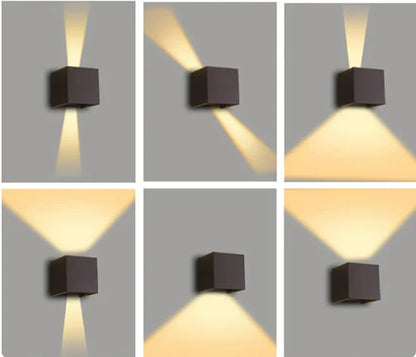 Moderne LED-Wandleuchte im Kubus-Design