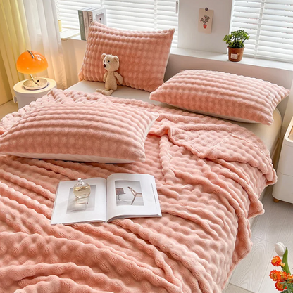 Luxuriöse Fleece-Decke Mit Blasenstruktur