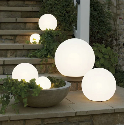 Runde Gartenlampe