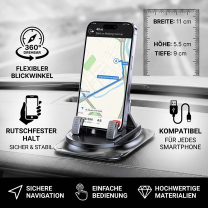 Auto-Handyhalterung – Rutschfester Smartphone-Halter für Armaturenbrett & Mittelkonsole