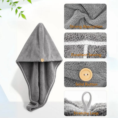 Mikrofaser-Haarhandtuch-Set | 3er Pack für schnelles Trocknen