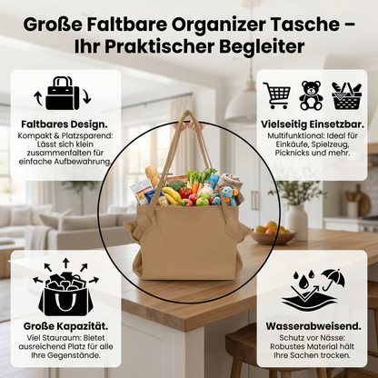 Große faltbare Organizer Tasche – Praktisch, Wasserabweisend & Vielseitig Einsetzbar