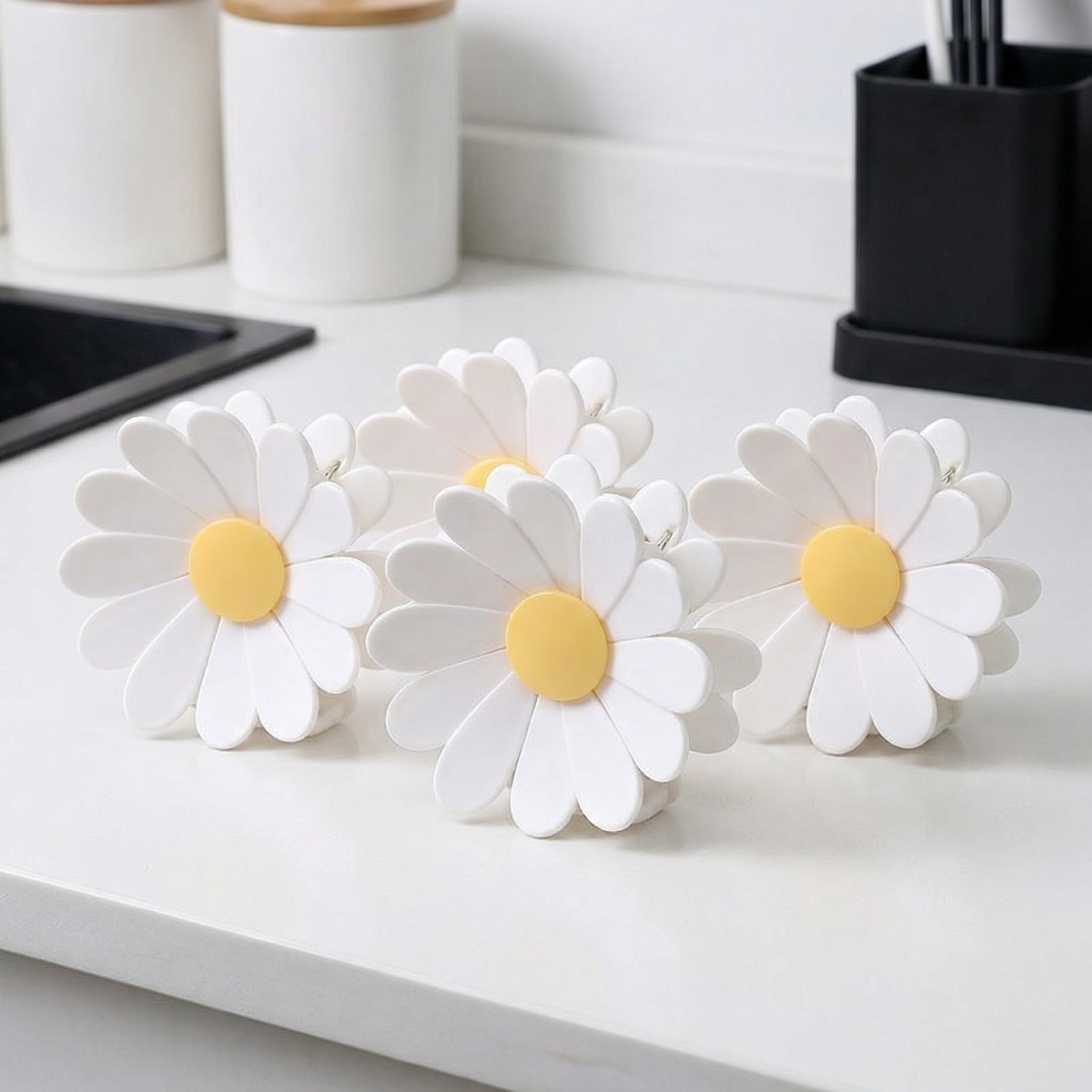 Gänseblümchen Beutelverschlüsse – Für Snacks & Lebensmittelaufbewahrung (4er-Set)