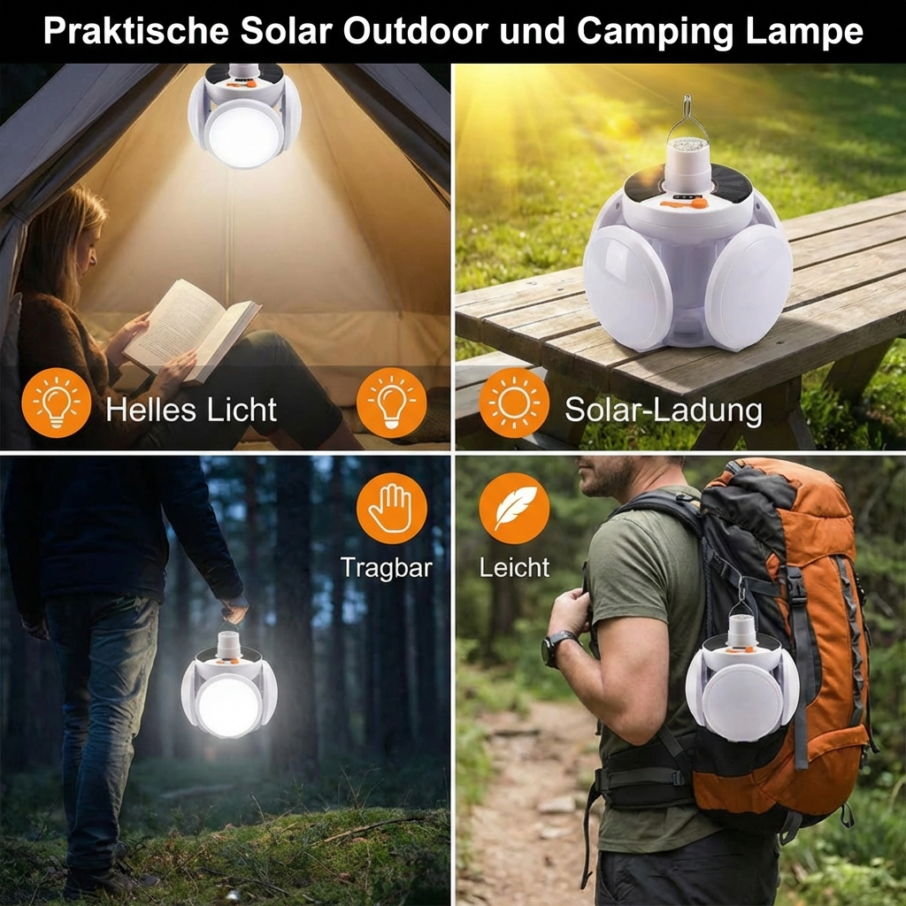 Praktische Solar Outdoor und Camping Lampe