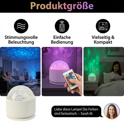 LED Nordlicht-Projektorlampe – 16 Farben & Fernbedienung