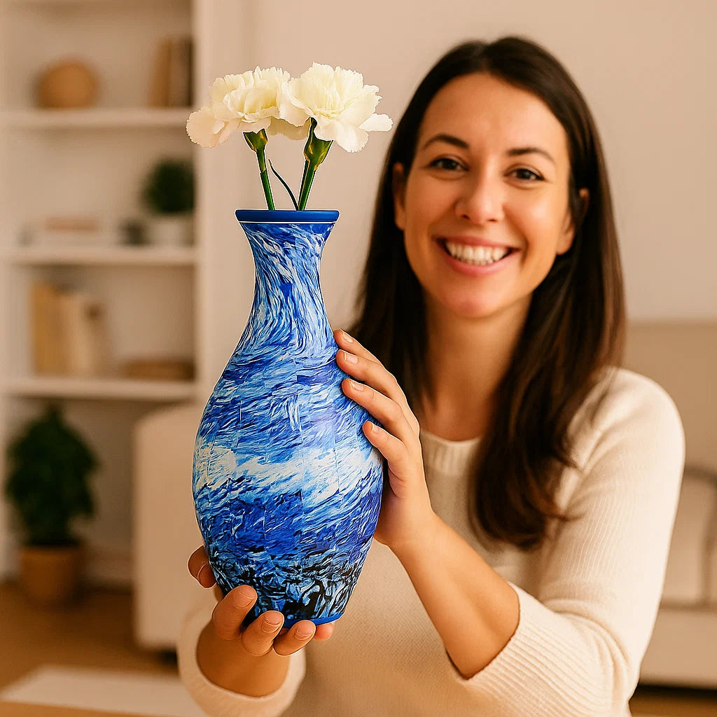 Edle 3D Puzzle Vase - Verwendbar für echte Blumen