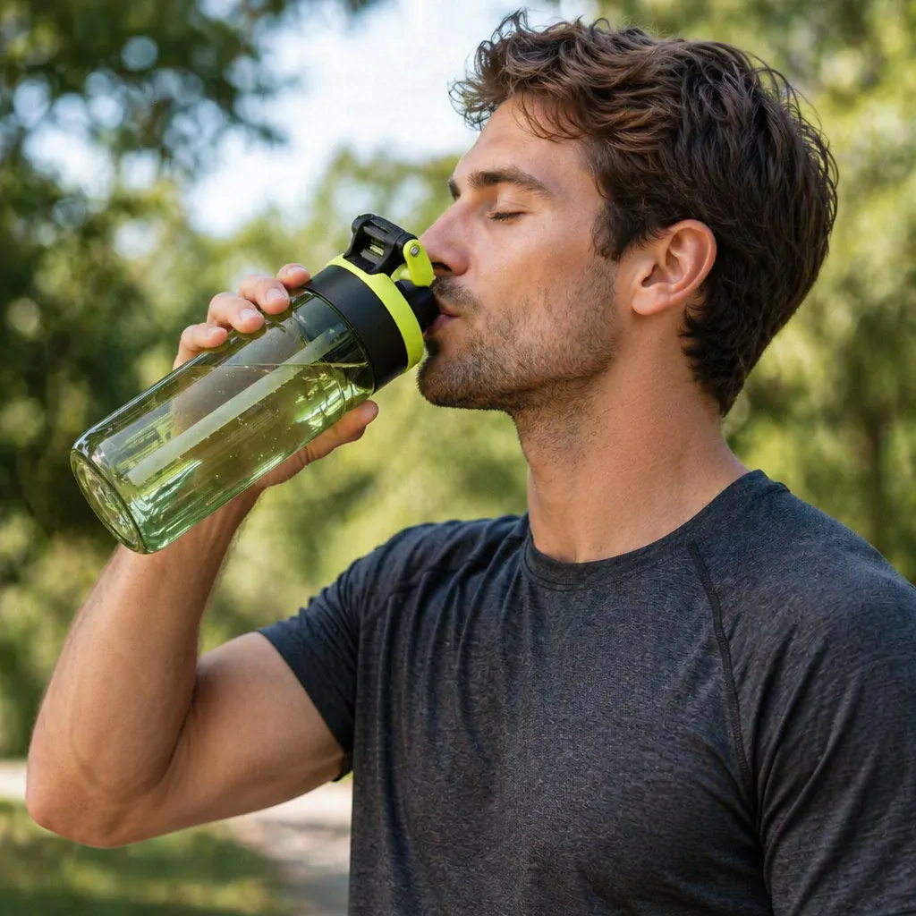 2-in-1 Sport-Trinkflasche mit Sprühfunktion & Strohhalm – Großes Fassungsvermögen & auslaufsicher