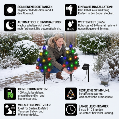 Solar-Weihnachtsbaum-Stecklichter mit mehrfarbigen LEDs