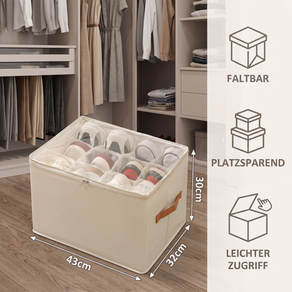 Faltbarer Schuh-Organizer mit einfachem Zugriff für die Aufbewahrung im Kleiderschrank