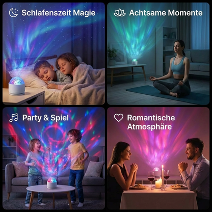 LED Nordlicht-Projektorlampe – 16 Farben & Fernbedienung