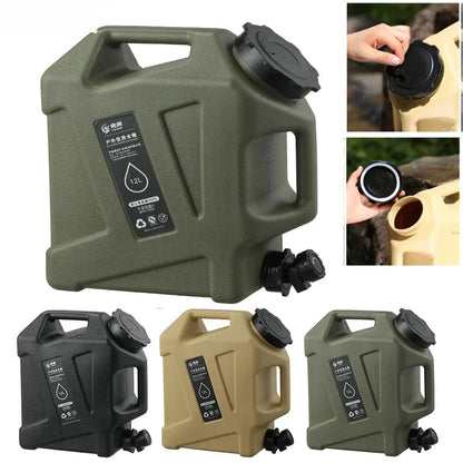 Tragbarer 12L Wasserbehälter mit Auslaufhahn – Robuster Kanister für Outdoor und Camping