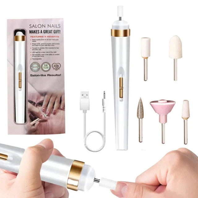 5-in-1 Elektrisches Nagelpflegegerät – Tragbares Maniküre-Tool mit LED-Licht