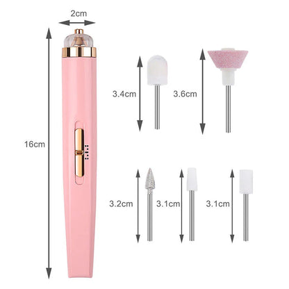 5-in-1 Elektrisches Nagelpflegegerät – Tragbares Maniküre-Tool mit LED-Licht