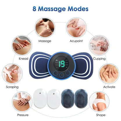 Tragbarer Elektrischer Nackenmassager | Mit Pad & Fernbedienung für gezielte Entspannung
