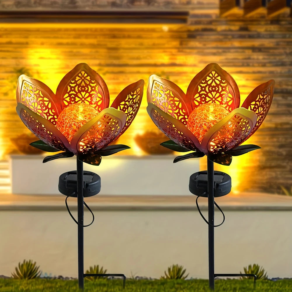 Solar Gartenleuchte Lotusblume – Dekorative LED Außenbeleuchtung für Garten und Hof