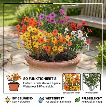 EverBloom – Unverblühender Kunstblumenstrauß aus Wildblumen für Pflanzkübel im Außenbereich