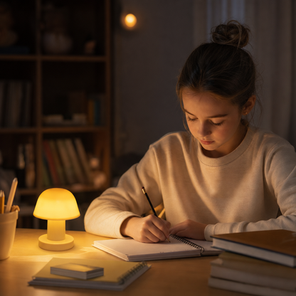 Mini wiederaufladbare LED-Pilz-Tischlampe mit Touch-Steuerung