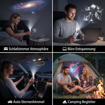 Moderne Sternenhimmel Lampe – USB Mini Projektor Nachtlicht für Schlafzimmer & entspannte Atmosphäre inkl. 5 Motiven