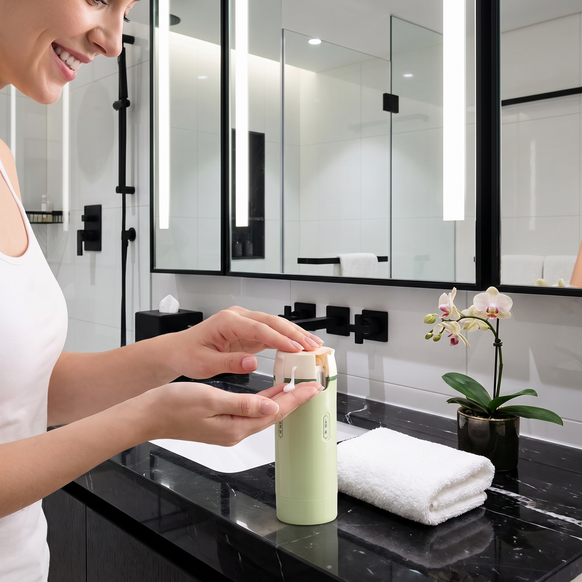 4 in 1 nachfüllbare Reisebehälter für Shampoo und Kosmetik