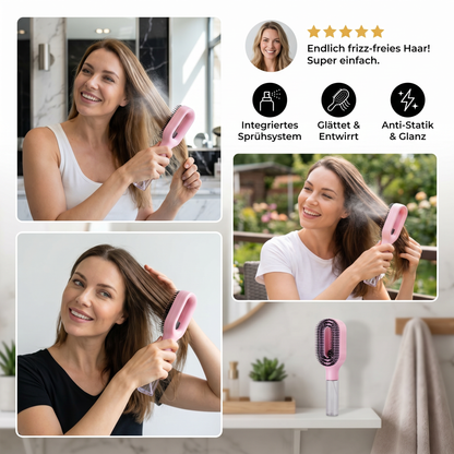 Anti-Frizz Sprüh-Haarbürste – Glättet abstehende Haare und erleichtert das Stylen von Frisuren