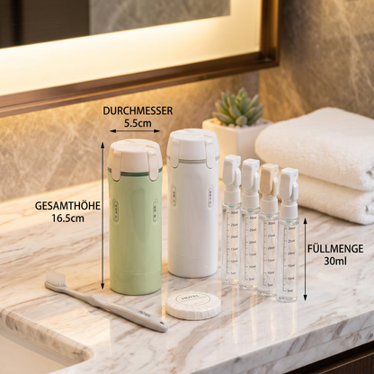 4 in 1 nachfüllbare Reisebehälter für Shampoo und Kosmetik