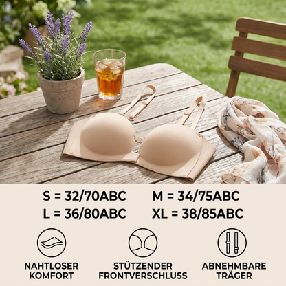 Push-Up BH mit Frontverschluss – Nahtlos, stützend und mit abnehmbaren Trägern