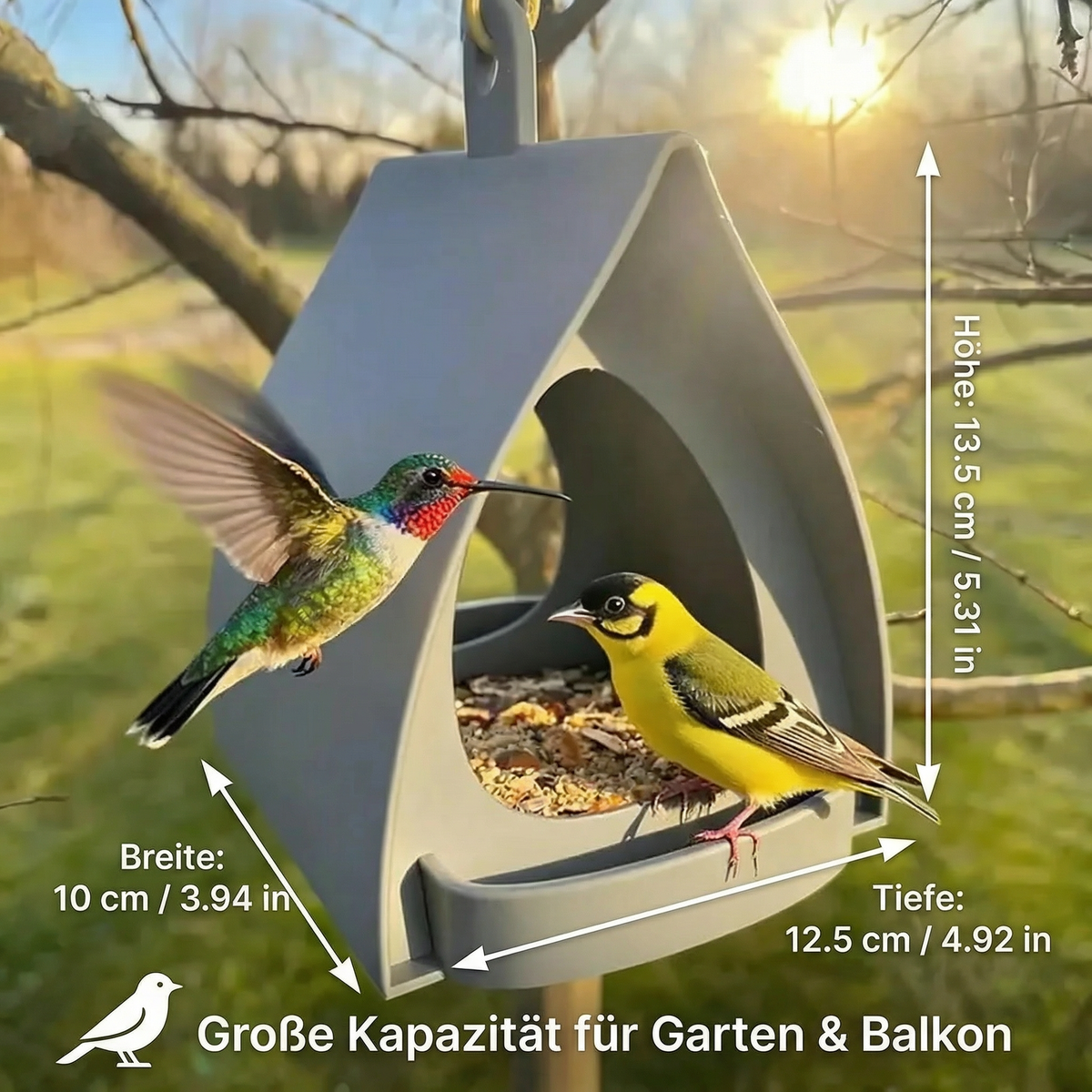 Hängendes Vogel-Futterhaus zum Aufhängen – Große Kapazität für Garten & Balkon