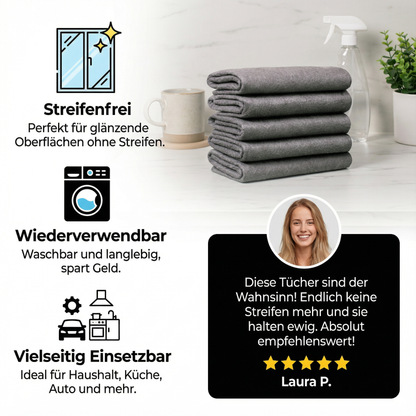 MagicClean Mikrofasertücher – 10er Set | Streifenfrei & Wiederverwendbar