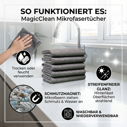 MagicClean Mikrofasertücher – 10er Set | Streifenfrei & Wiederverwendbar