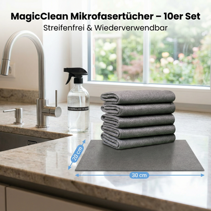 MagicClean Mikrofasertücher – 10er Set | Streifenfrei & Wiederverwendbar