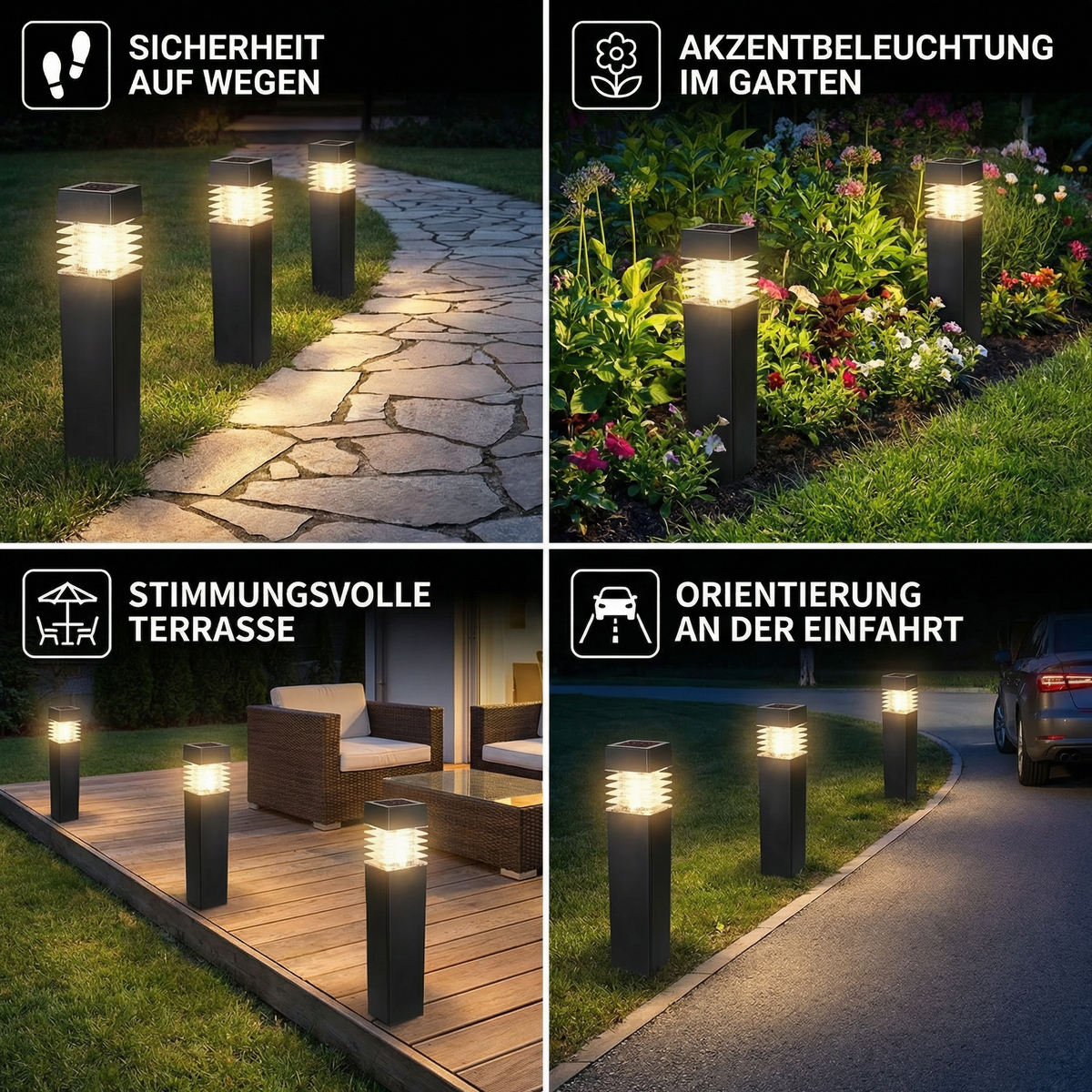 Solar-LED Bodenleuchten – Wasserdichte Gartenlichter für Wege, Rasen & Terrasse