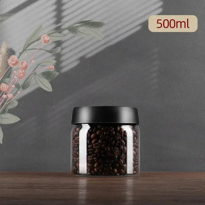 Kaffeebohnen-Vorratsbehälter aus Glas mit Aromaschutzdeckel für langanhaltende Frische
