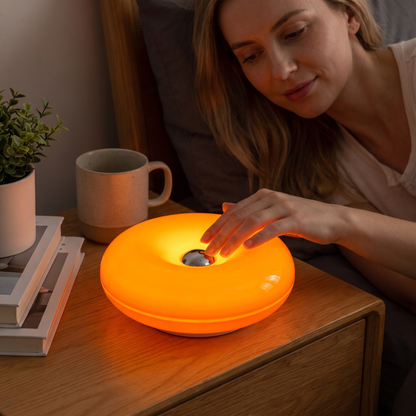 Retro-LED-Lampe in Donut-Form mit gemütlichem Ambientelicht