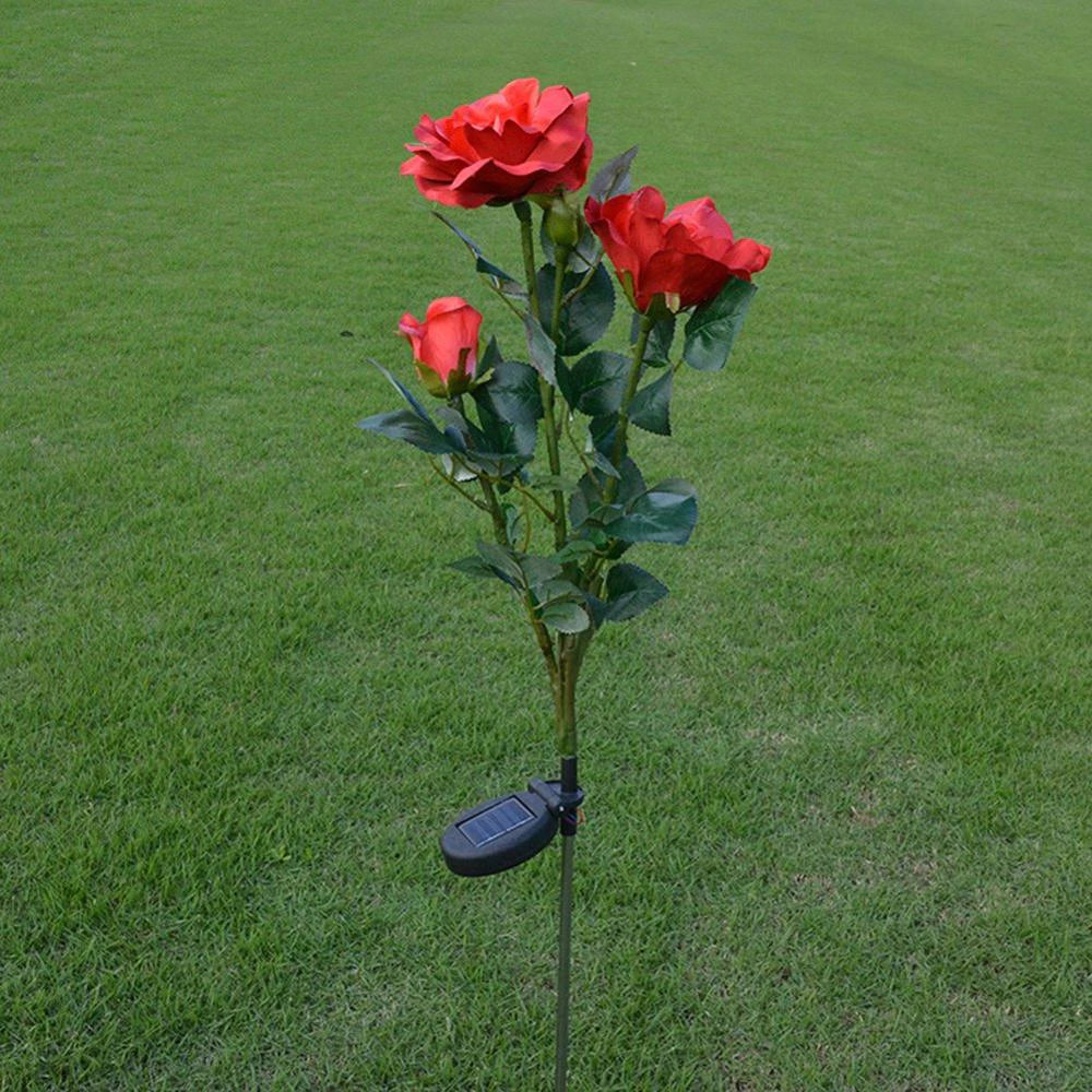 Solarbetriebene Rosen-Lichter – Gartenstecker mit Solarpanel für dekorative Beleuchtung