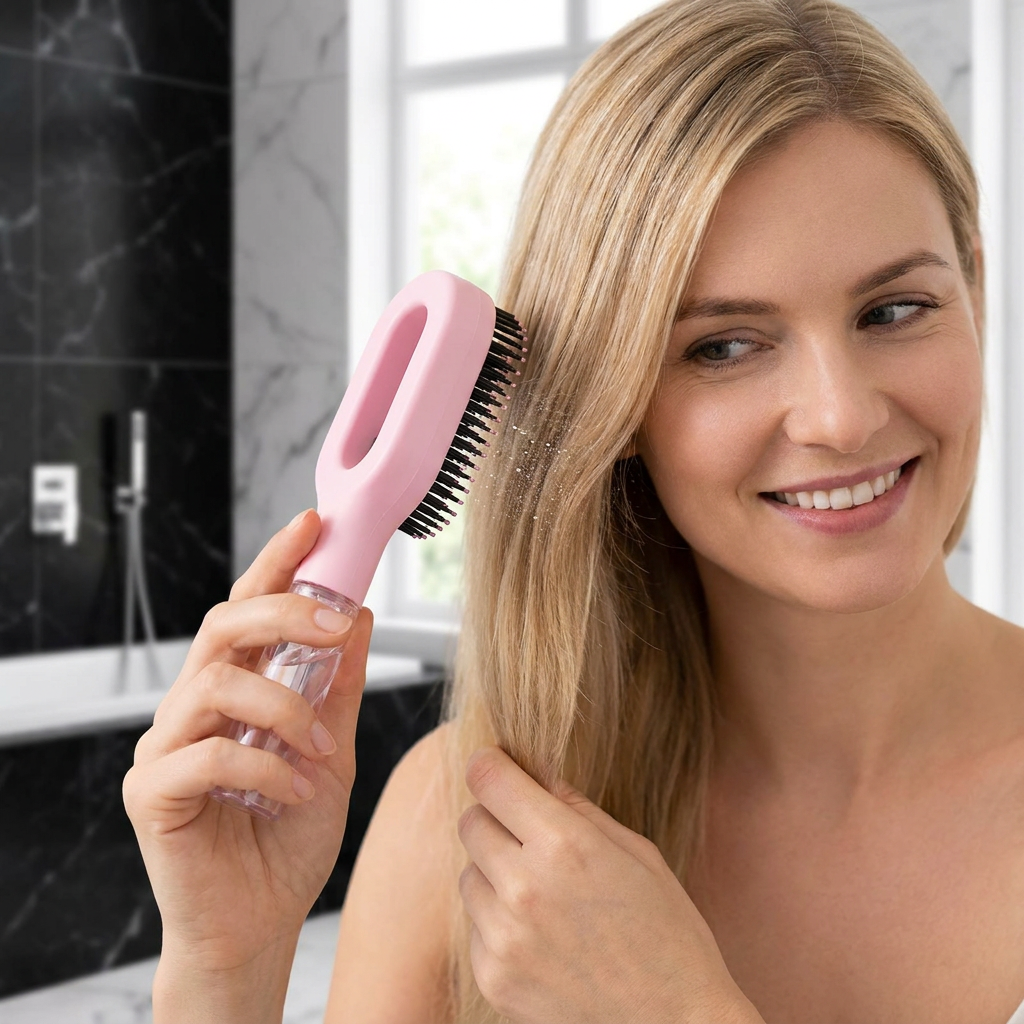 Anti-Frizz Sprüh-Haarbürste – Glättet abstehende Haare und erleichtert das Stylen von Frisuren