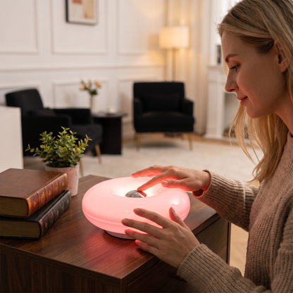 Retro-LED-Lampe in Donut-Form mit gemütlichem Ambientelicht