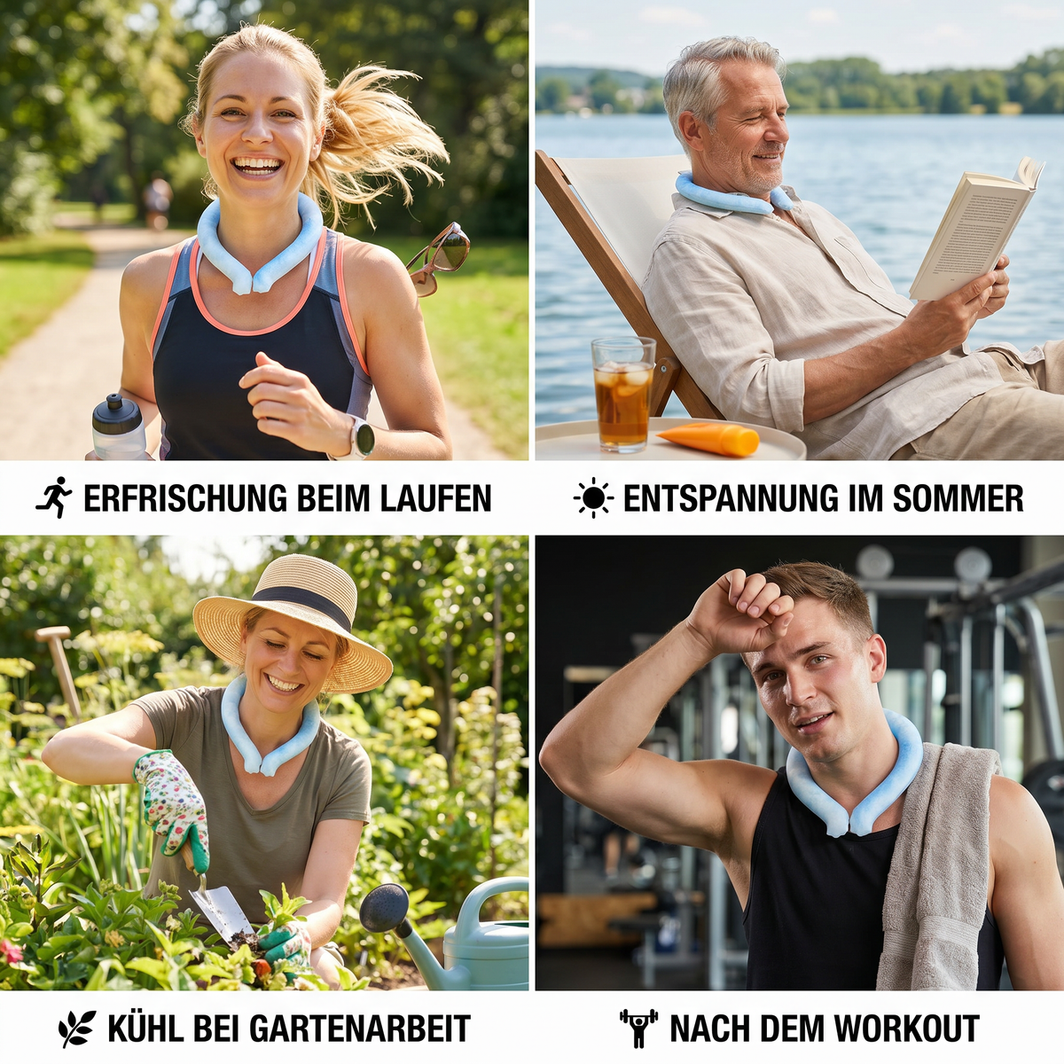 Selbstkühlendes Nackenband – wiederverwendbares Kühlband für heiße Tage, Sport & Outdoor