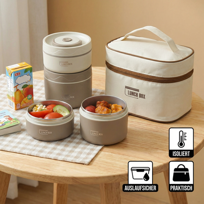 3-teiliges Lunchbox Set – Isoliert, Auslaufsicher und praktisch für unterwegs