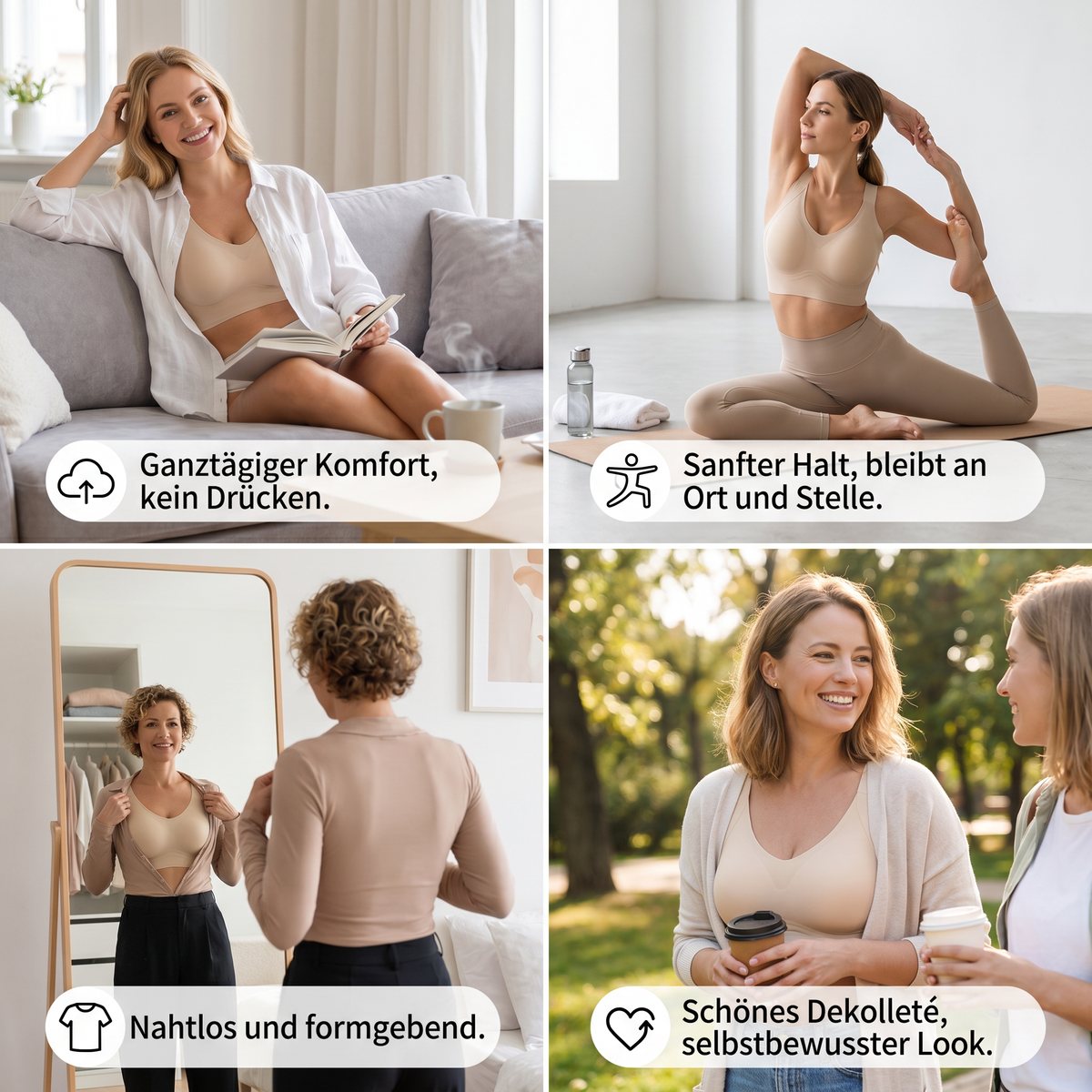 Nahtloser Komfort-BH – Formender Push-up BH für große Größen