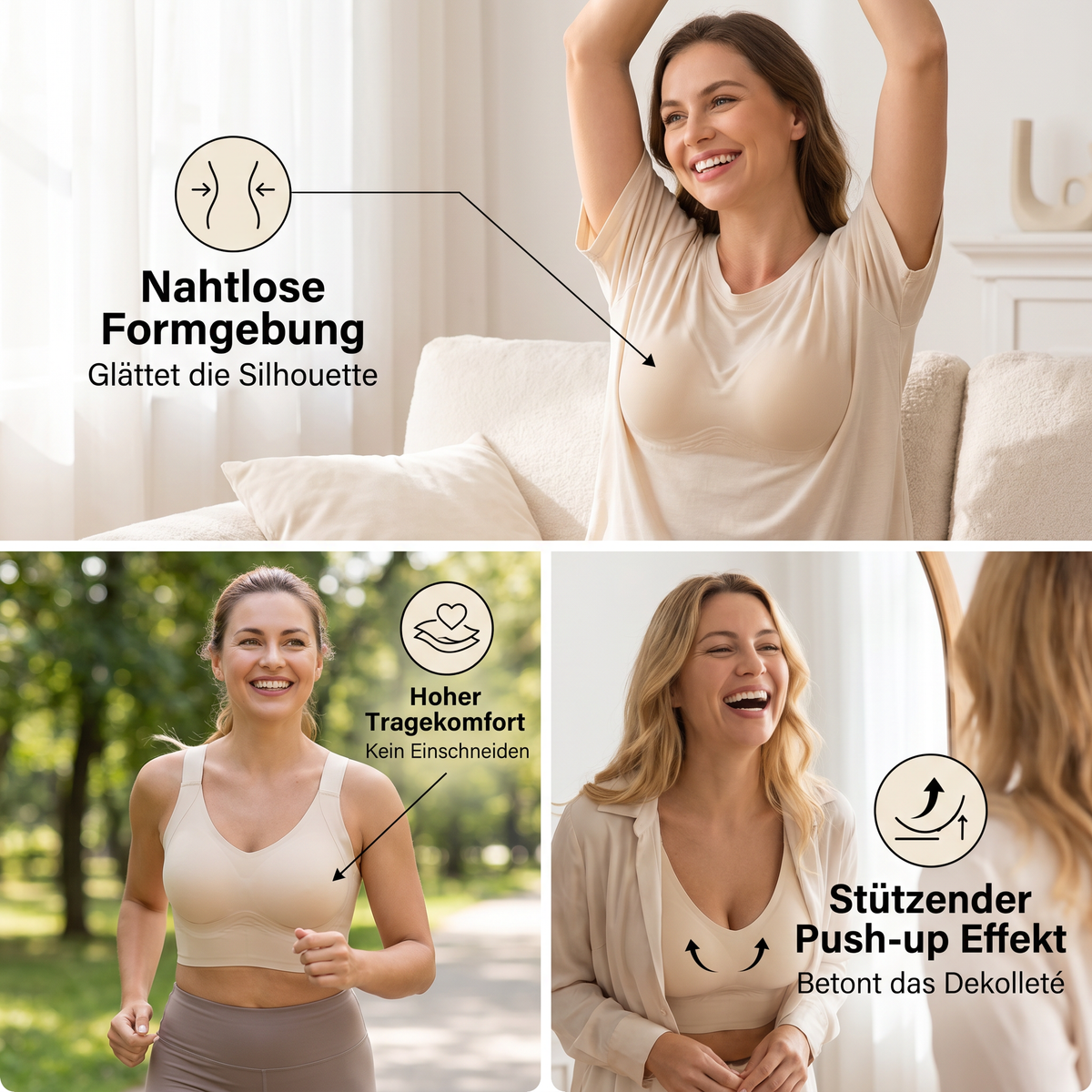 Nahtloser Komfort-BH – Formender Push-up BH für große Größen