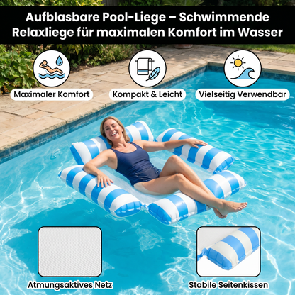 Aufblasbare Pool-Liege – Schwimmende Relaxliege für maximalen Komfort im Wasser