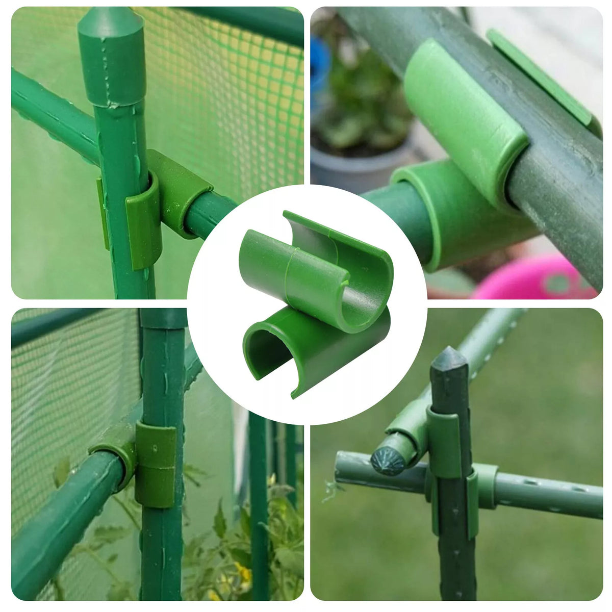 Pflanzenstützclip für Gartenzäune – Praktische Cliphalterung für Stangen und Netz