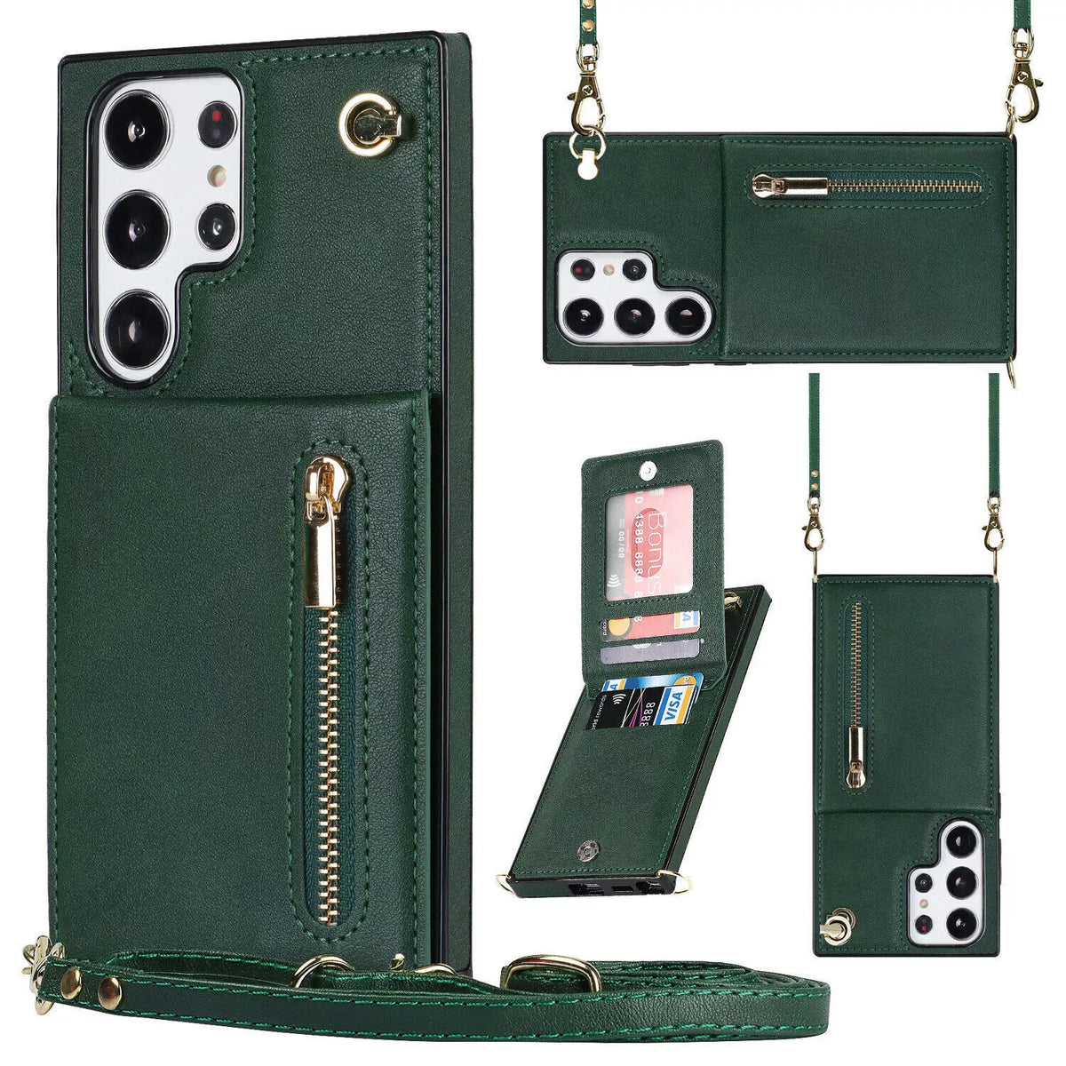 3in1 Handyhülle mit Karten und Münzfach Umhänge Tasche