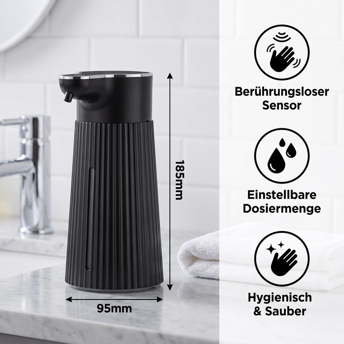 Berührungsloser automatischer Sensor-Seifenspender mit einstellbarer Dosiermenge